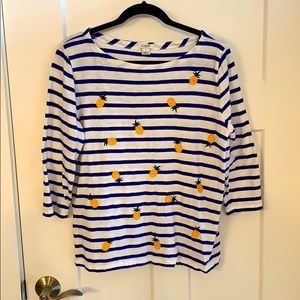 J Crew Striped Pineapple Shirt